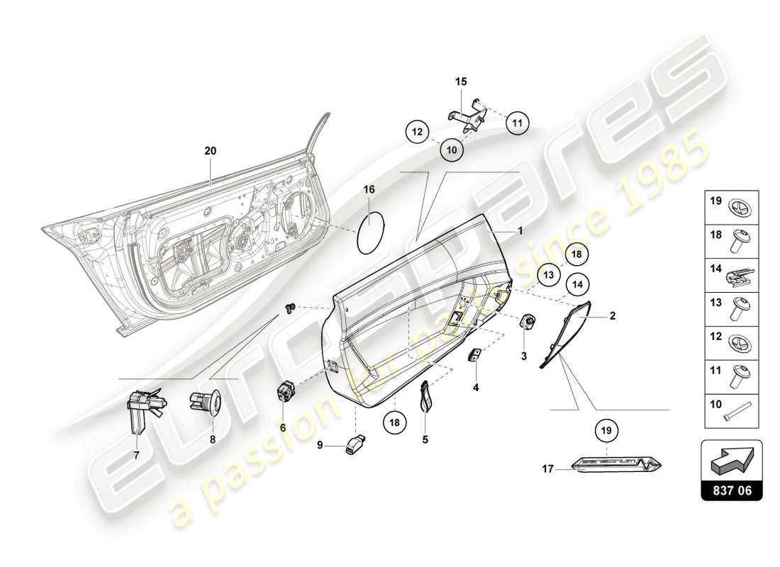 lamborghini lp770-4 svj roadster (2022) door panel carbon part diagram