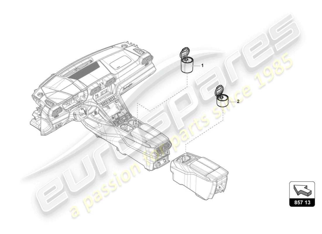 lamborghini urus (2022) ashtray part diagram