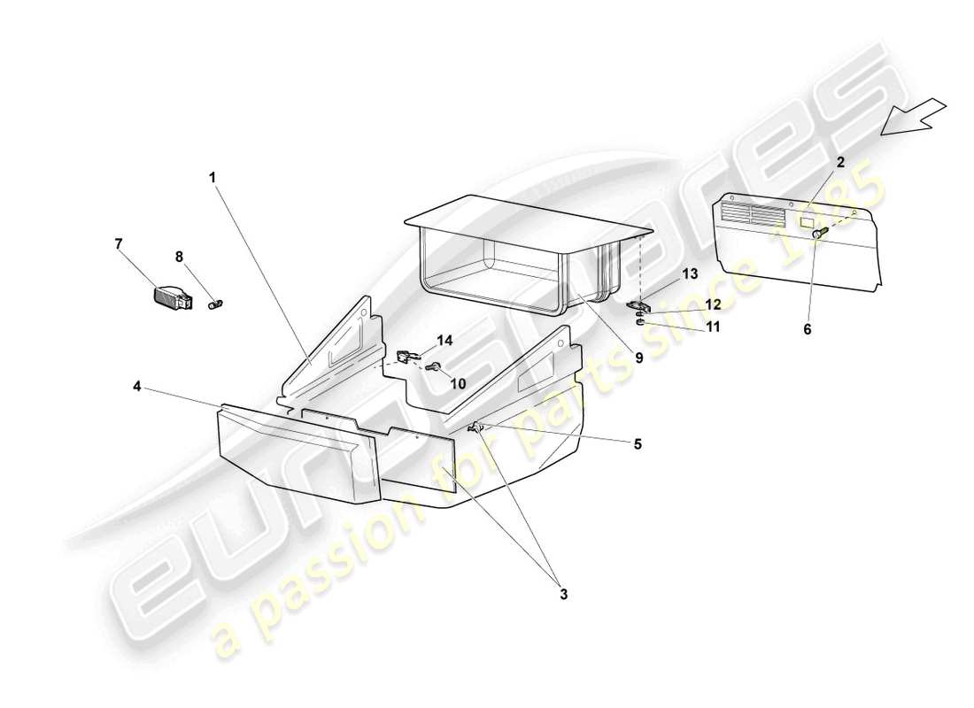 lamborghini reventon roadster luggage boot trims parts diagram