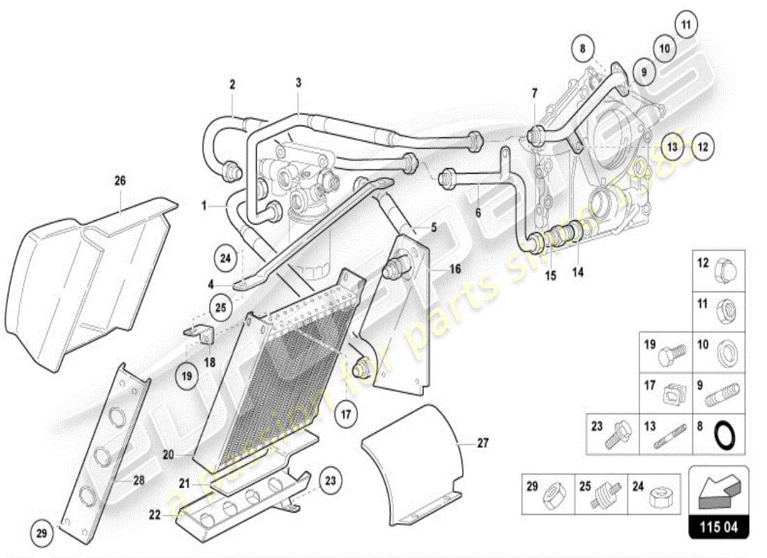 lamborghini diablo vt (1996) engine oil system parts diagram