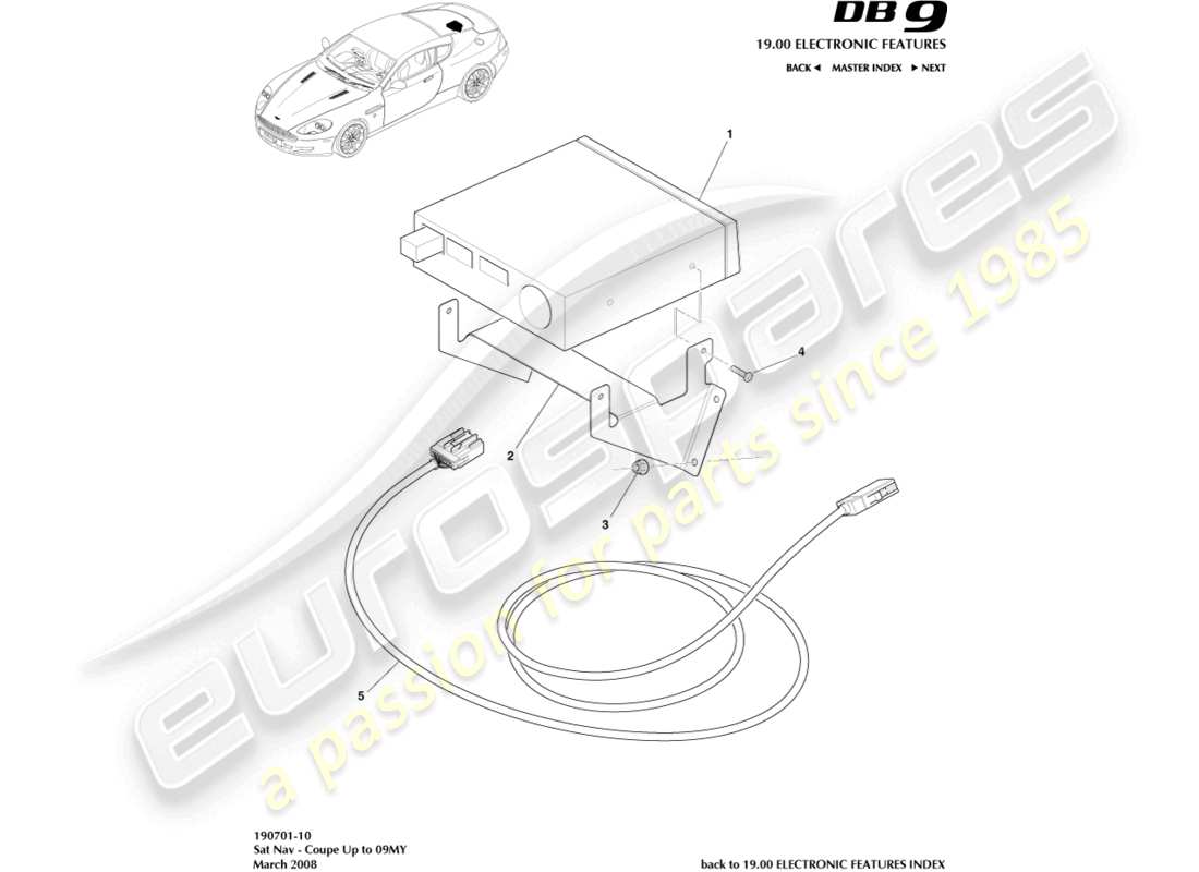 a part diagram from the Aston Martin DB9 (2006) parts catalogue