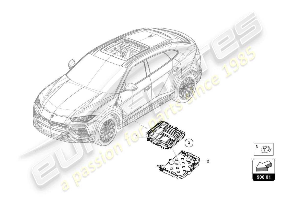 lamborghini urus (2019) control unit for petrol engine parts diagram