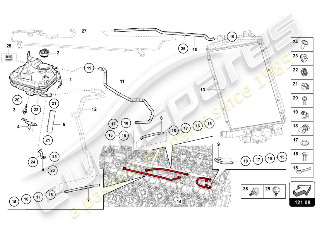 lamborghini 2022 (lp770-4 svj roadster) fluid tank with coolant level indicator part diagram