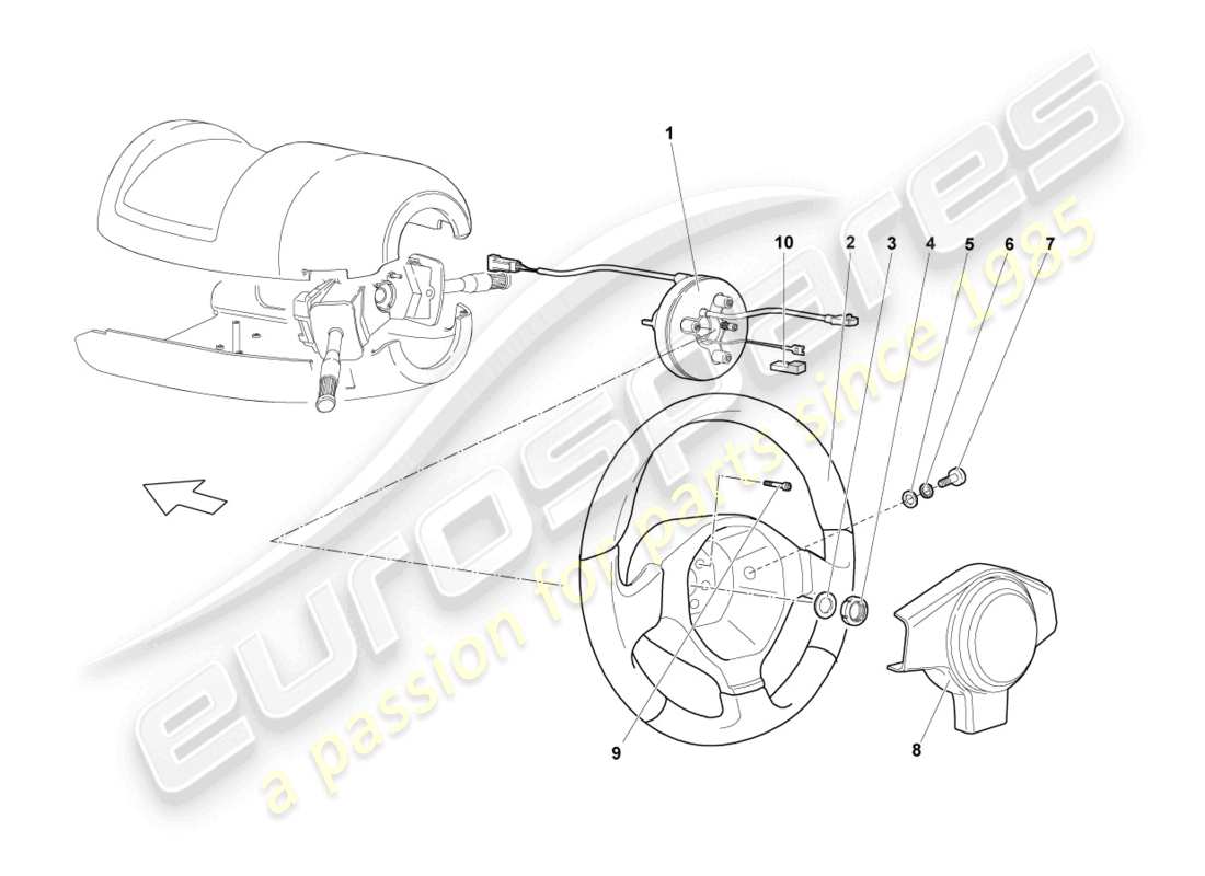 a part diagram from the lamborghini reventon roadster parts catalogue