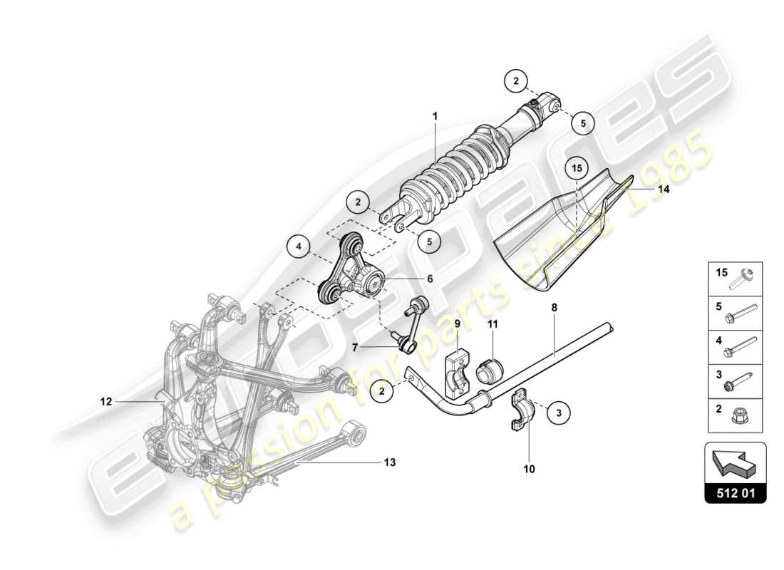 lamborghini 2022 (ultimae) shock absorbers rear part diagram