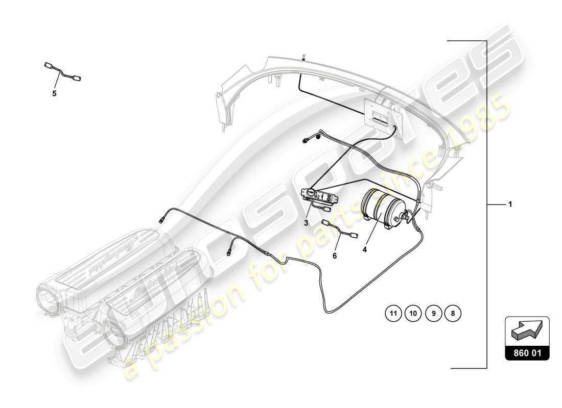 a part diagram from the lamborghini super trofeo (2015) parts catalogue