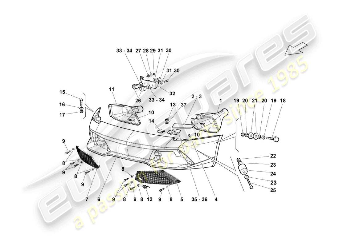 a part diagram from the Lamborghini LP640 Roadster (2007) parts catalogue