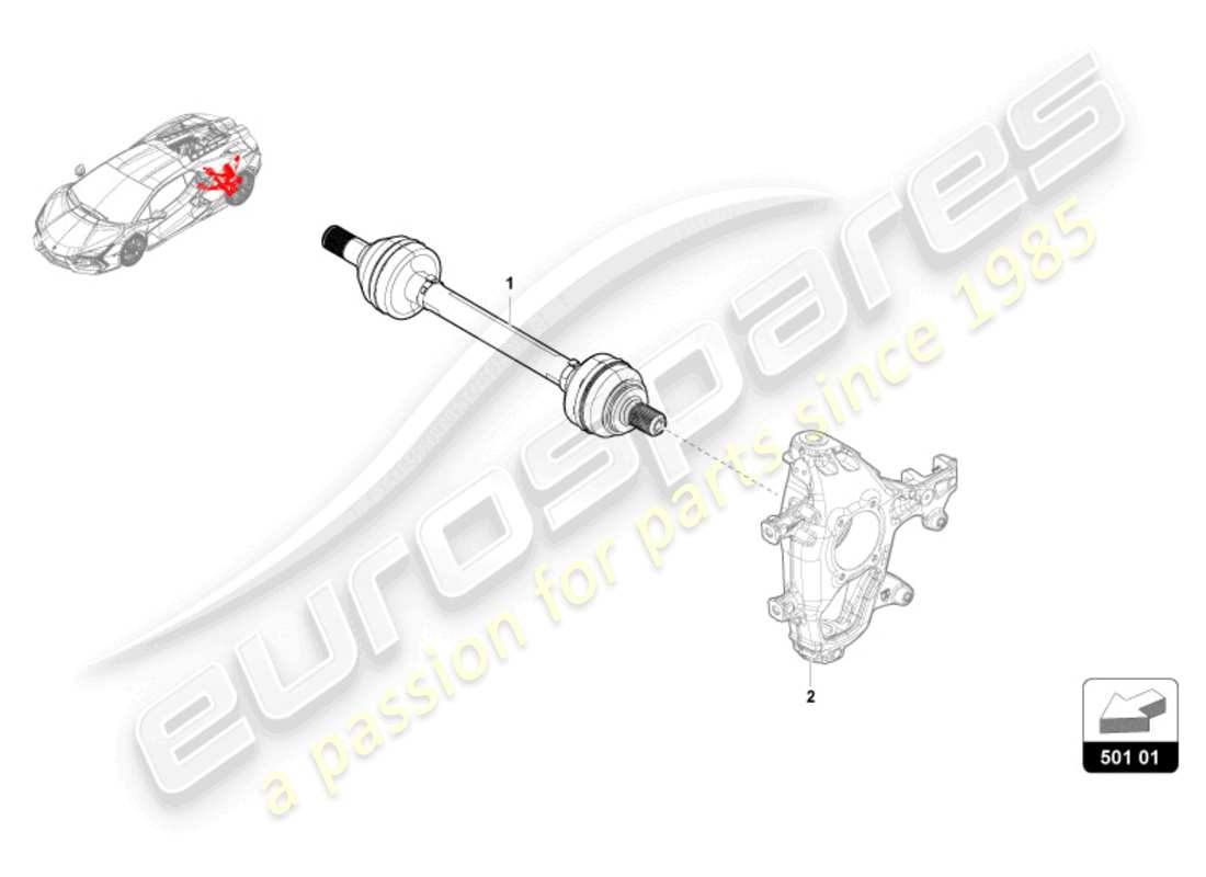 lamborghini revuelto coupe (2024) rear axle shaft parts diagram