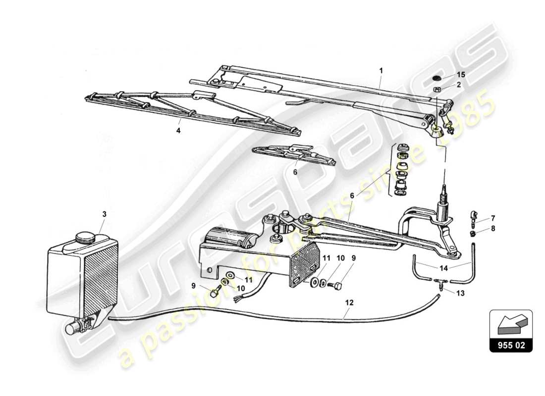 a part diagram from the lamborghini countach 25th anniversary (1989) parts catalogue