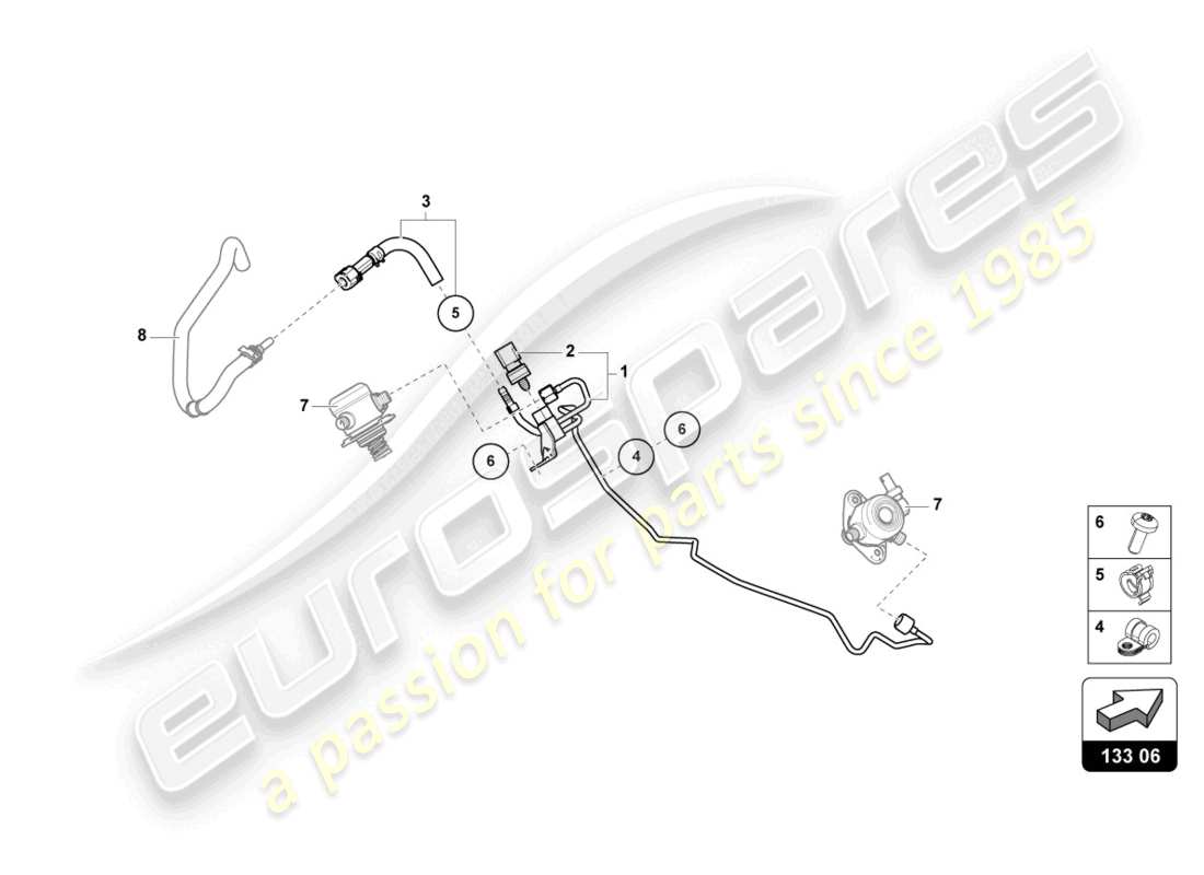 a part diagram from the lamborghini urus (2020) parts catalogue