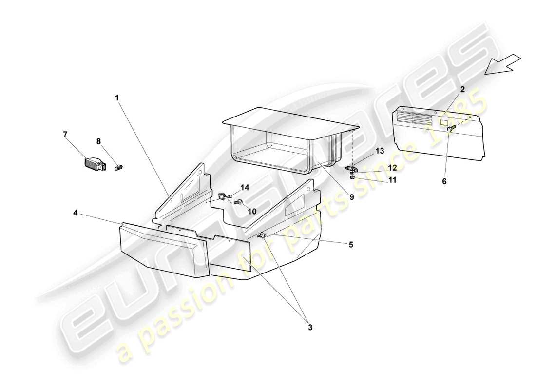 a part diagram from the Lamborghini LP670-4 SV (2010) parts catalogue