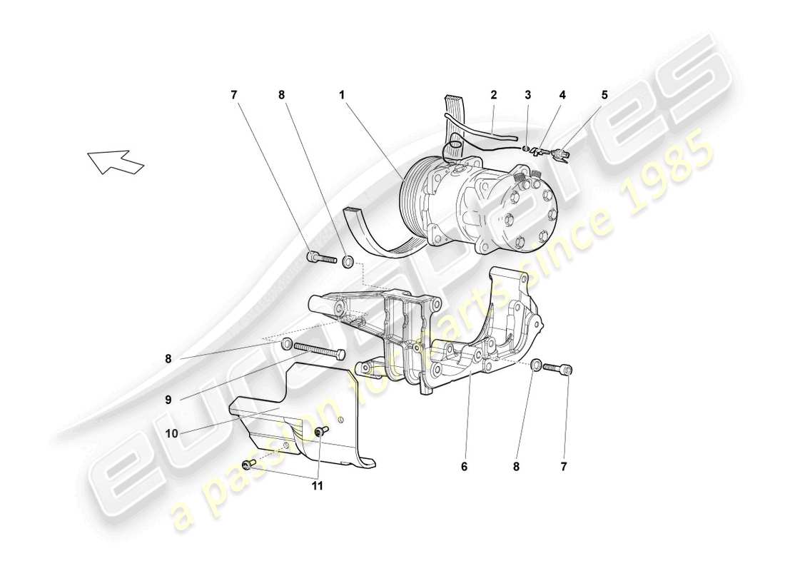 a part diagram from the lamborghini lp640 coupe (2009) parts catalogue
