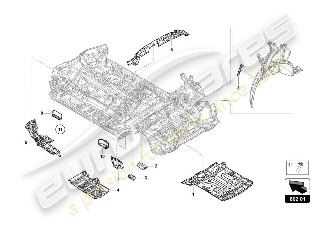a part diagram from the Lamborghini Urus S (2023) parts catalogue