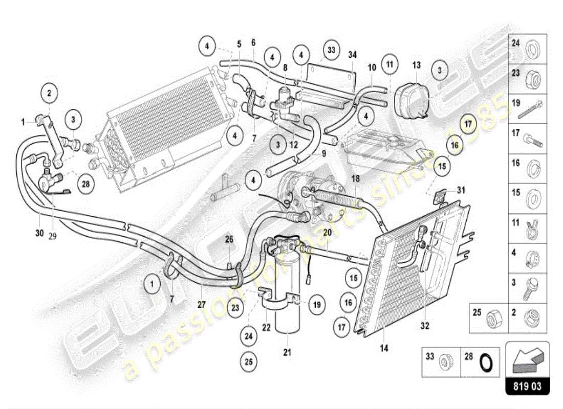 a part diagram from the lamborghini diablo vt (1995) parts catalogue
