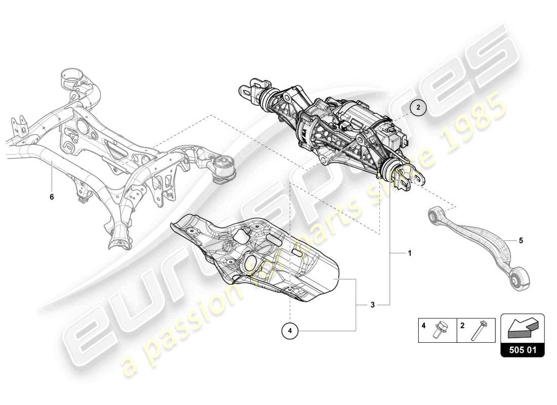 a part diagram from the lamborghini urus (2021) parts catalogue