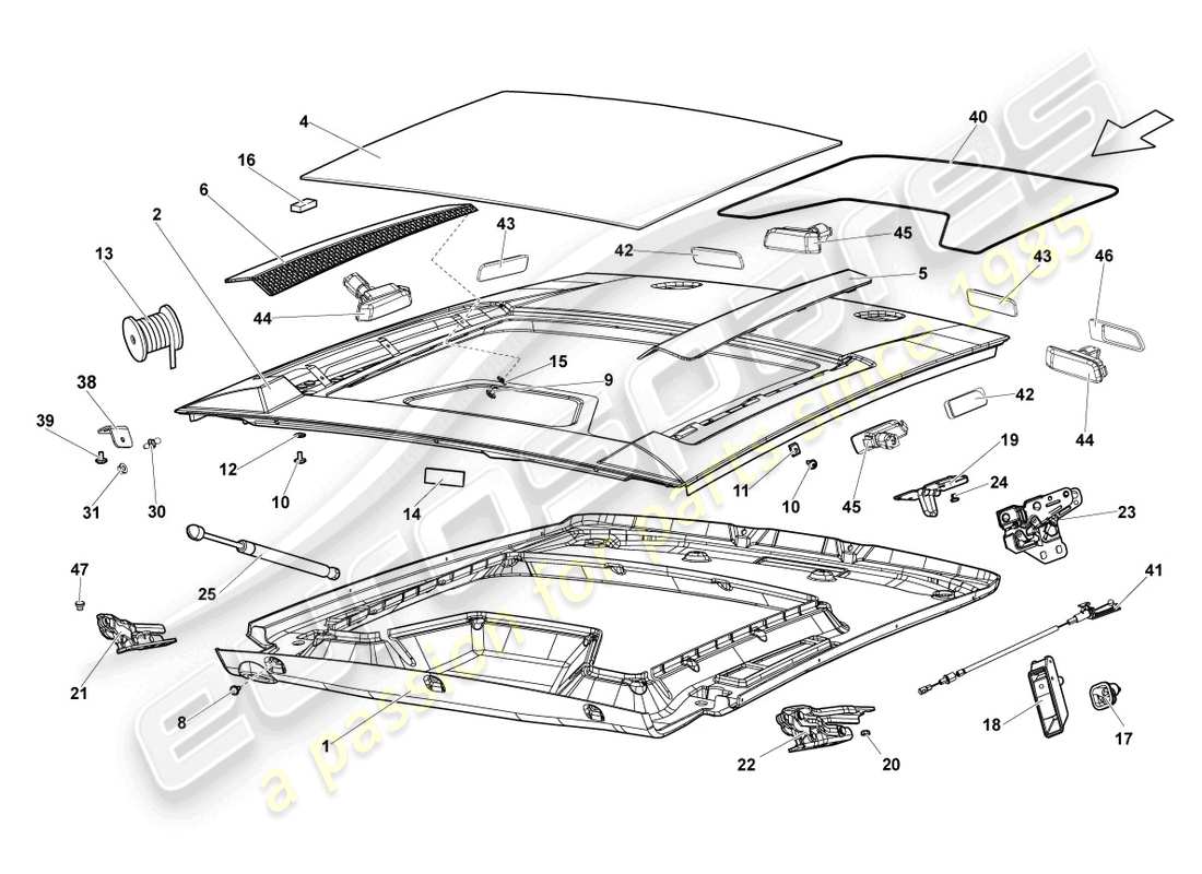 a part diagram from the Lamborghini Gallardo Coupe (2007) parts catalogue