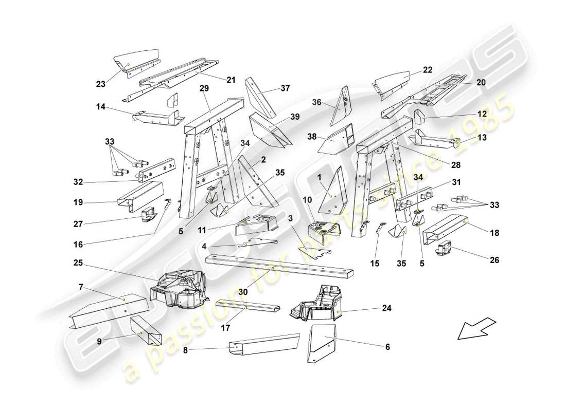 a part diagram from the lamborghini lp570-4 spyder performante (2011) parts catalogue