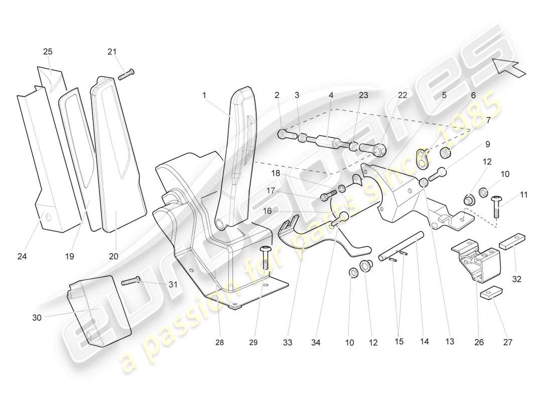 a part diagram from the lamborghini gallardo coupe (2004) parts catalogue