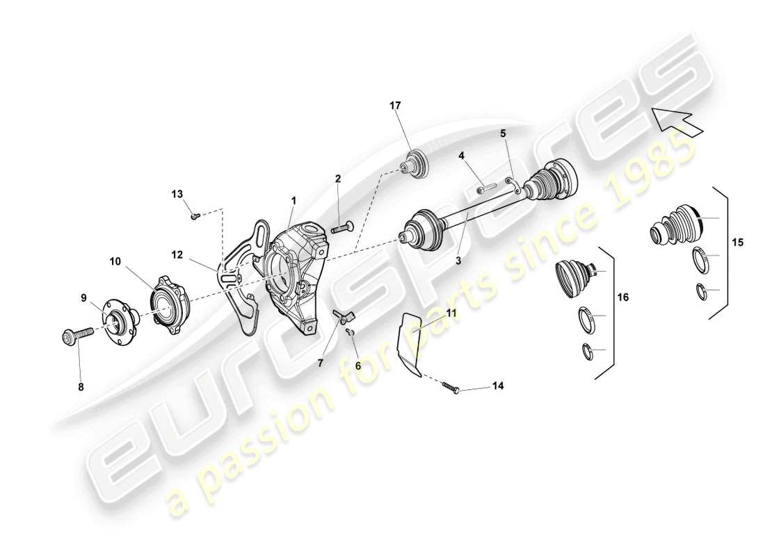 a part diagram from the lamborghini gallardo coupe (2005) parts catalogue