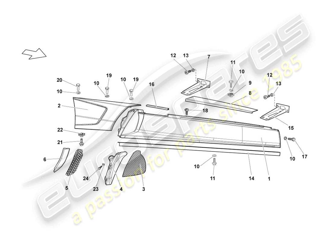 a part diagram from the Lamborghini LP640 Coupe (2010) parts catalogue