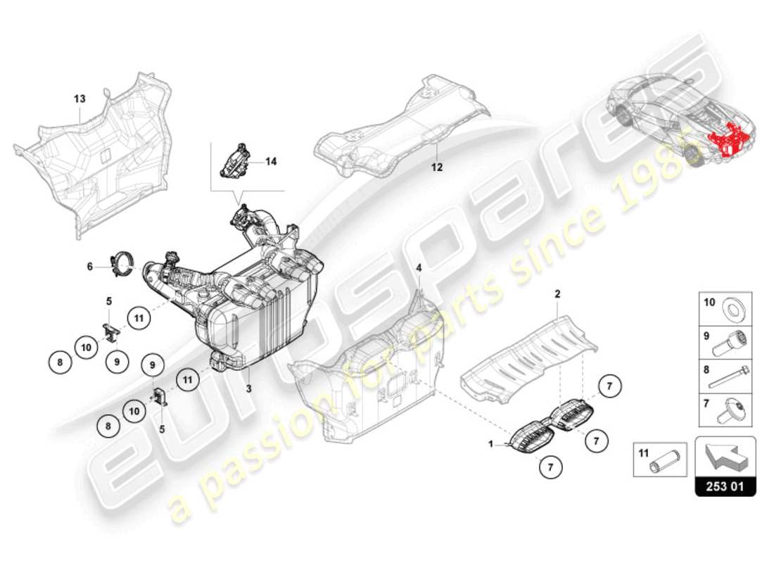 a part diagram from the lamborghini revuelto parts catalogue