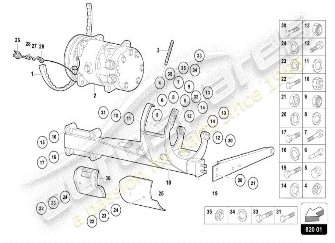 a part diagram from the lamborghini diablo vt (1995) parts catalogue