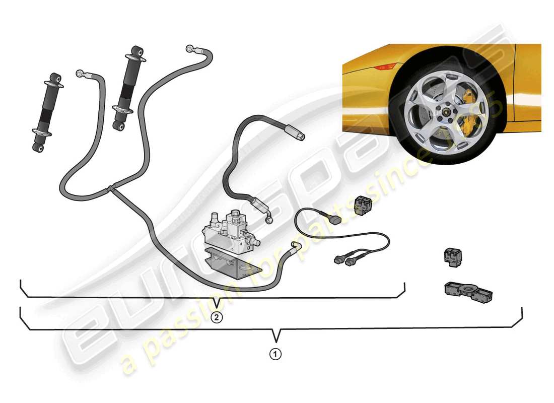 a part diagram from the lamborghini superleggera (accessories) parts catalogue