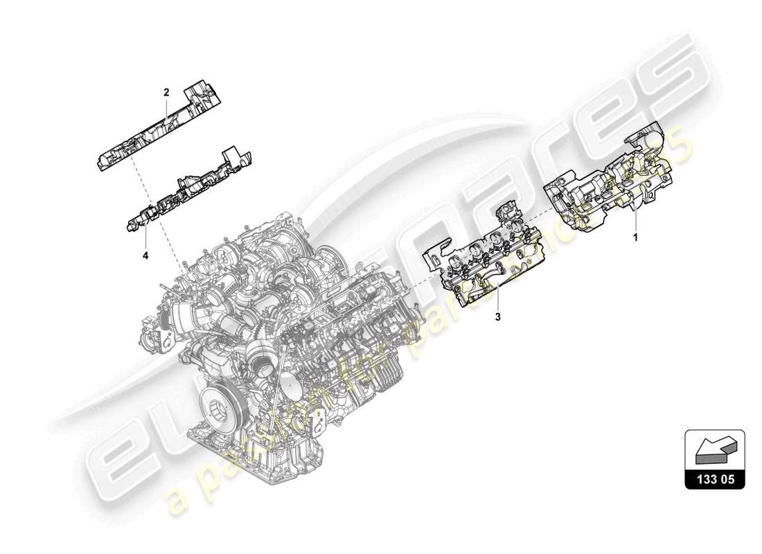 a part diagram from the Lamborghini Urus S (2023) parts catalogue
