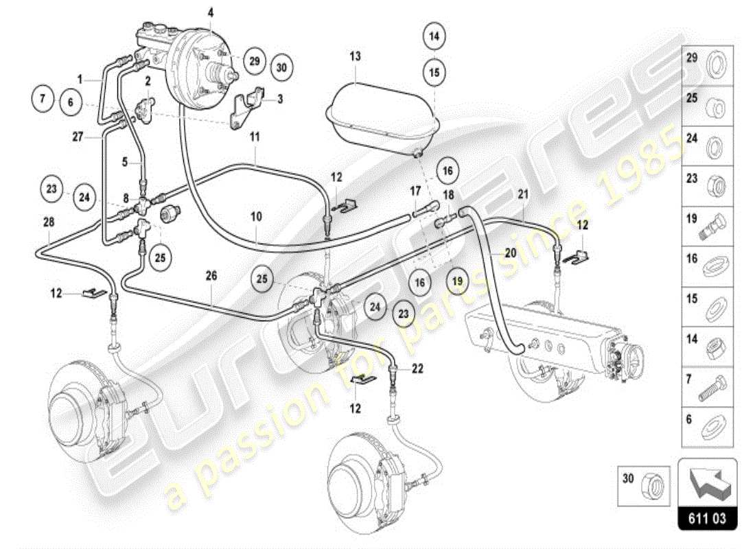 a part diagram from the lamborghini diablo vt (1996) parts catalogue