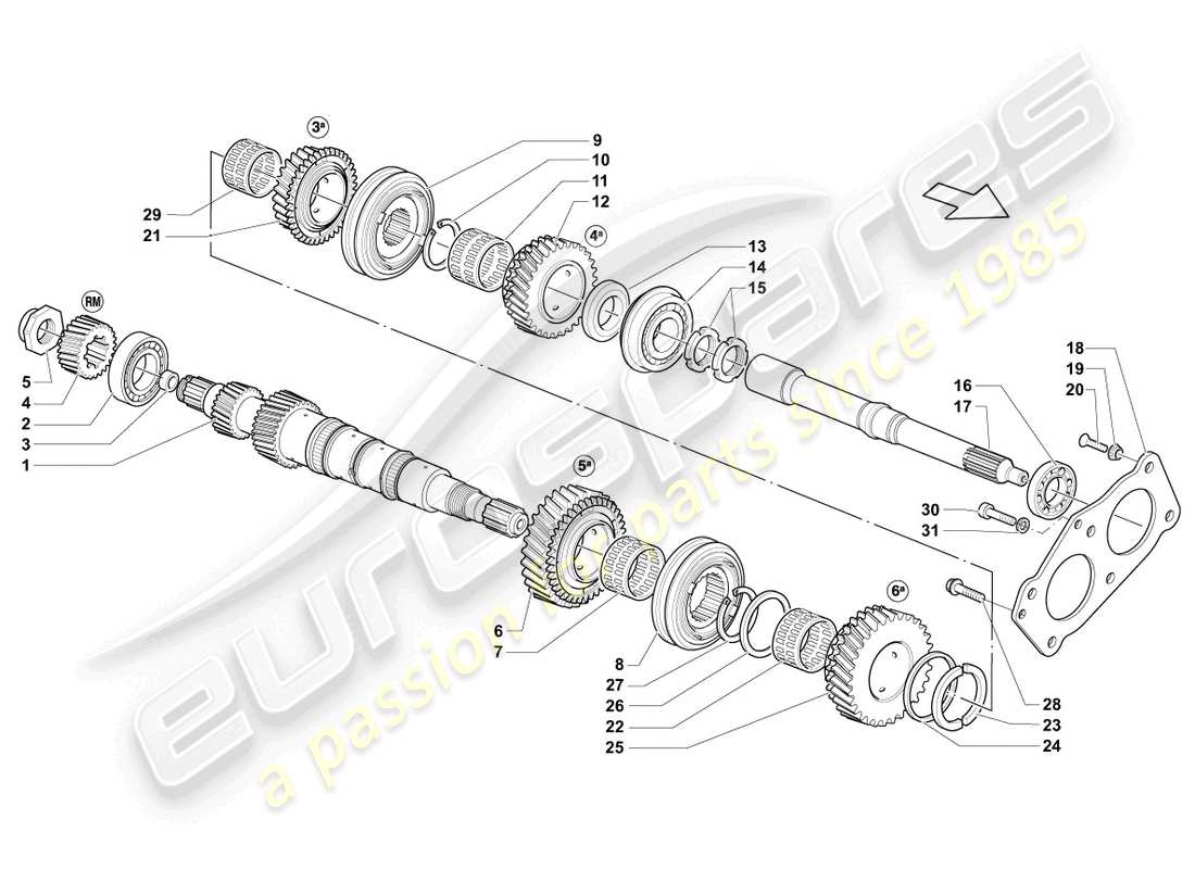 a part diagram from the lamborghini lp560-4 spyder fl ii (2014) parts catalogue