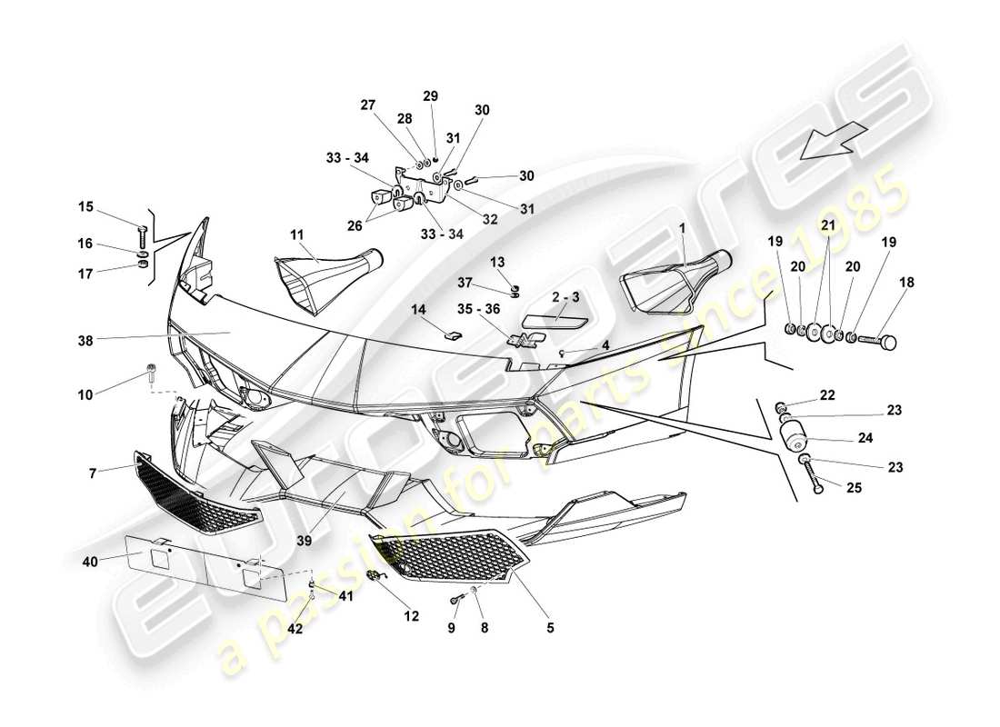 a part diagram from the Lamborghini LP670-4 SV (2010) parts catalogue