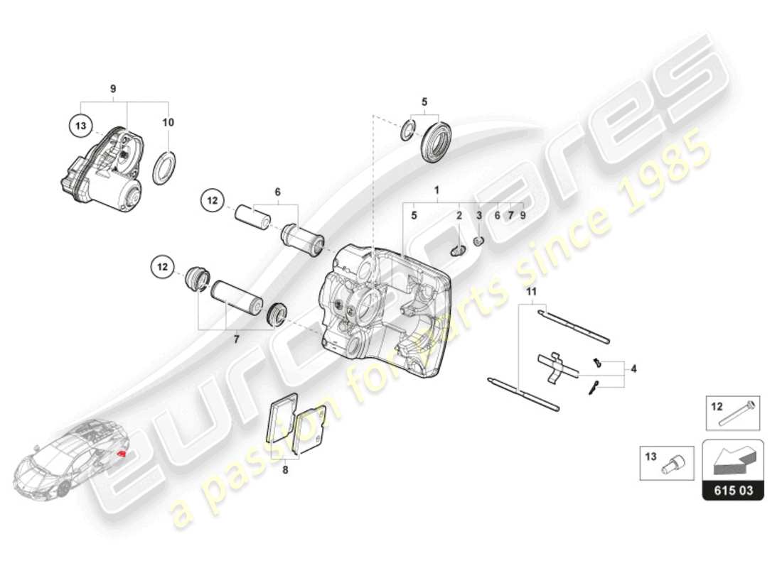 a part diagram from the lamborghini revuelto coupe (2024) parts catalogue