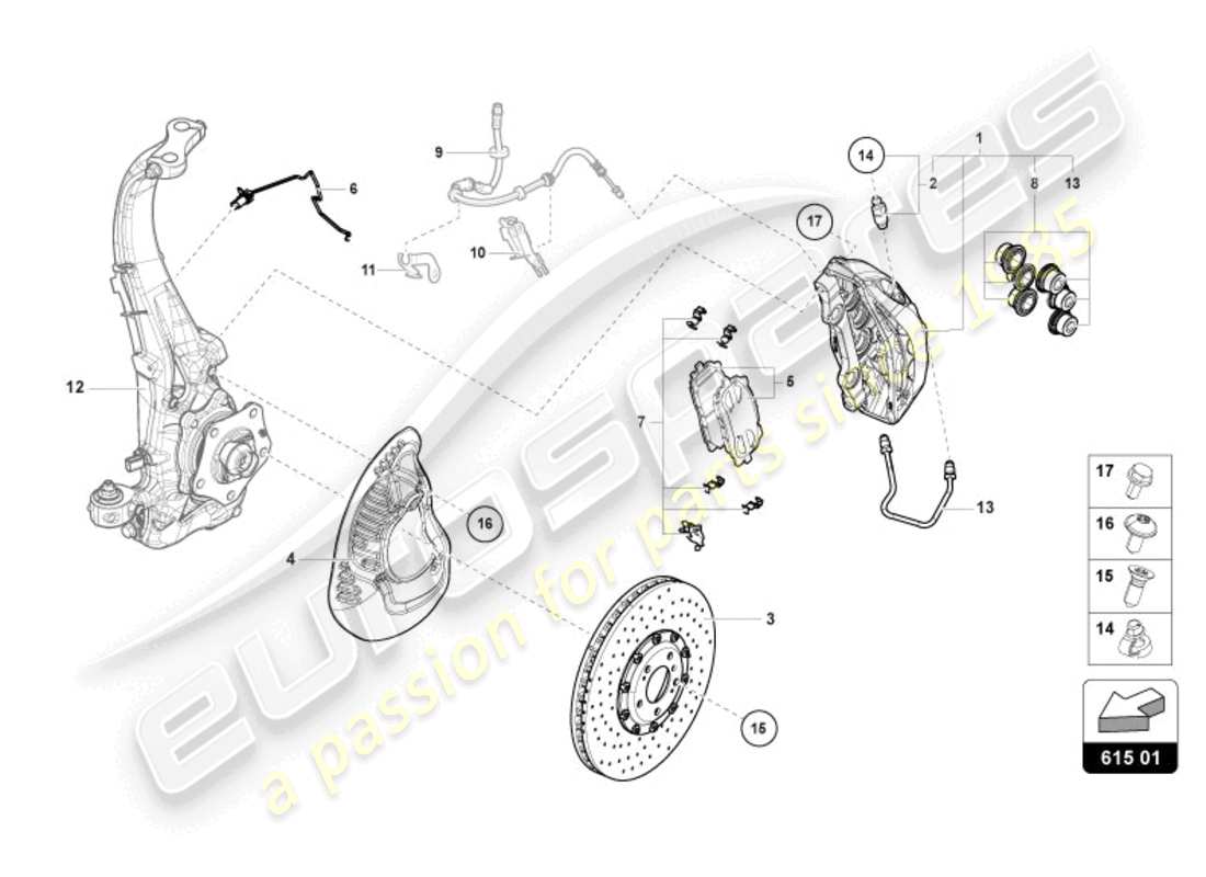a part diagram from the lamborghini urus s (2024) parts catalogue