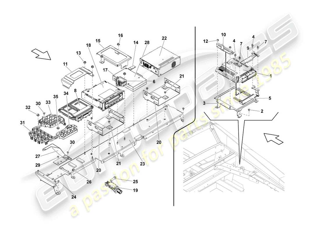 a part diagram from the lamborghini lp560-4 coupe fl ii (2014) parts catalogue