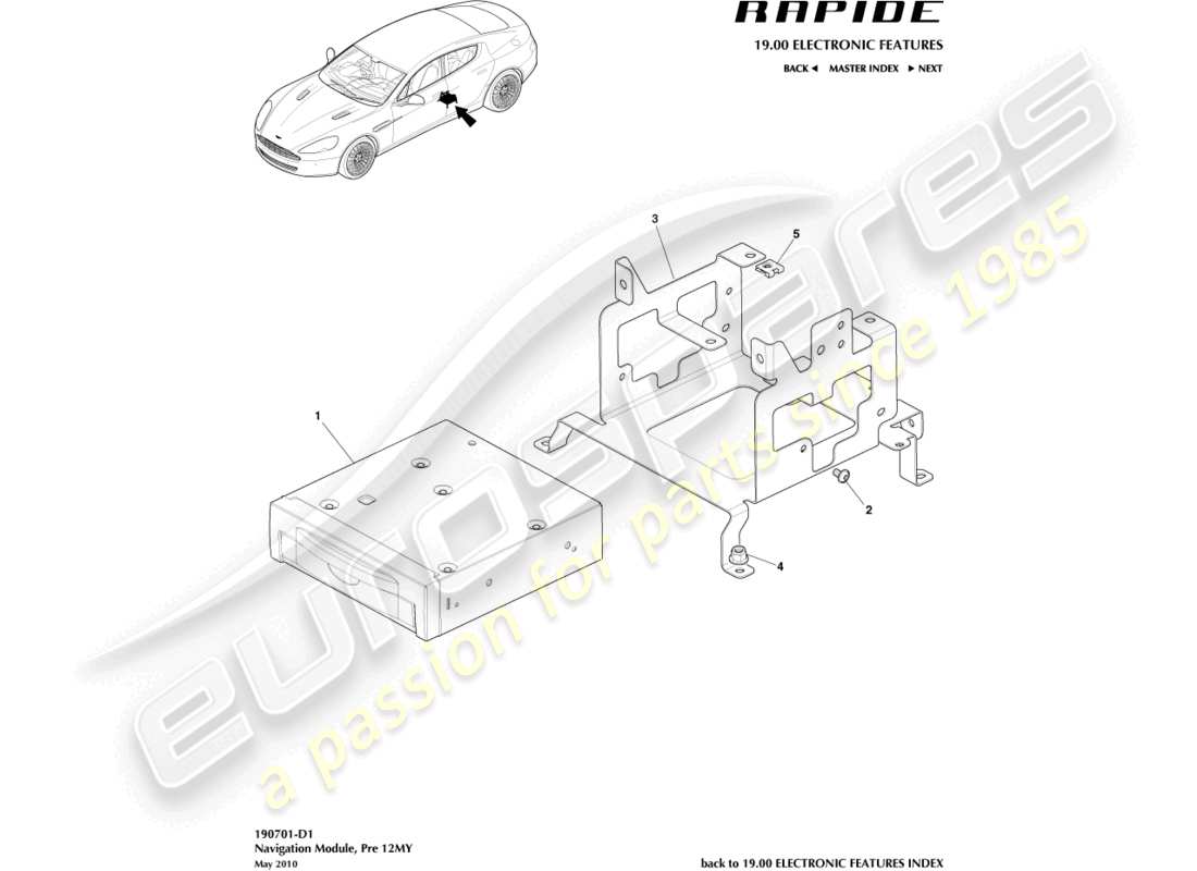 aston martin rapide (2017) navigation module, up to 12my part diagram