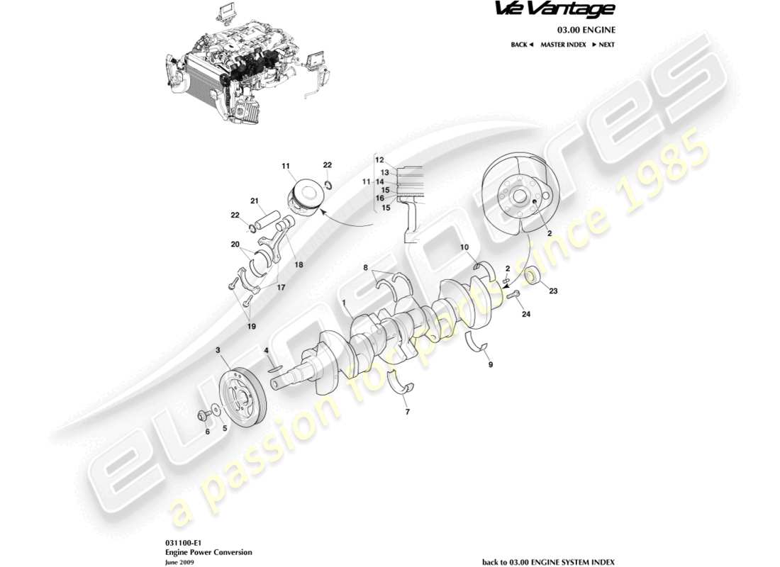 aston martin v12 vantage (2013) power conversion part diagram
