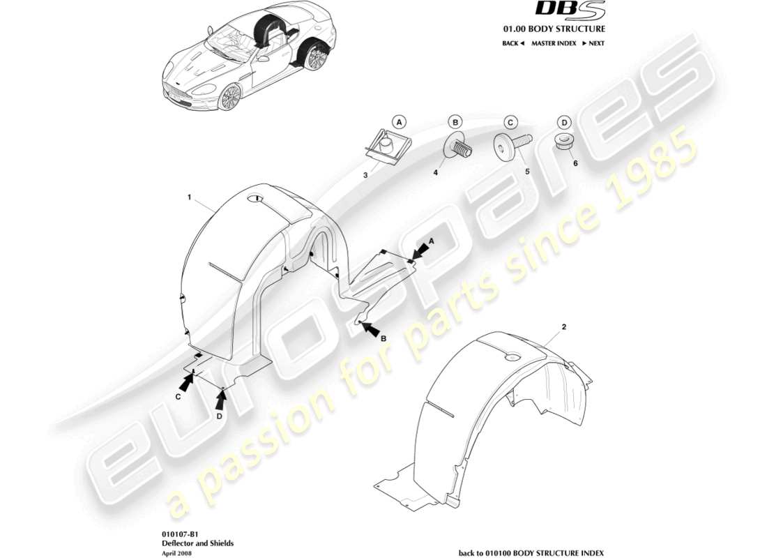 aston martin dbs (2014) rear wheel arches part diagram