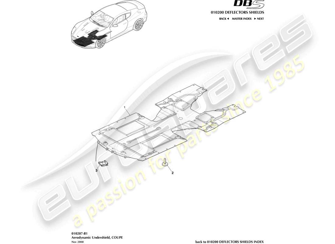 a part diagram from the aston martin dbs (2007) parts catalogue