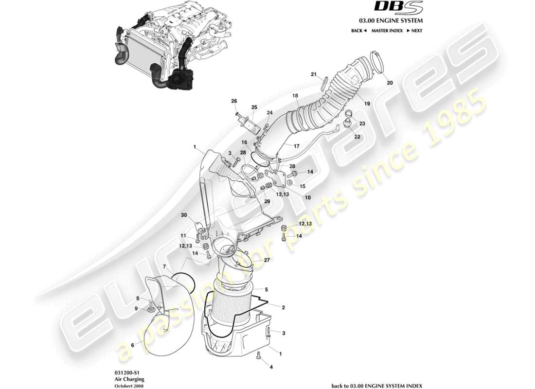 aston martin dbs (2011) air charging part diagram