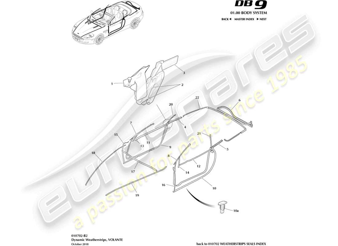 a part diagram from the aston martin db9 (2005) parts catalogue