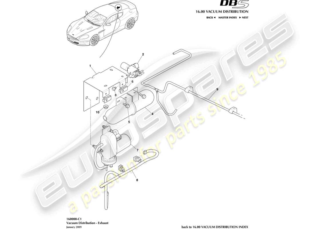 aston martin dbs (2014) vacuum distribution part diagram