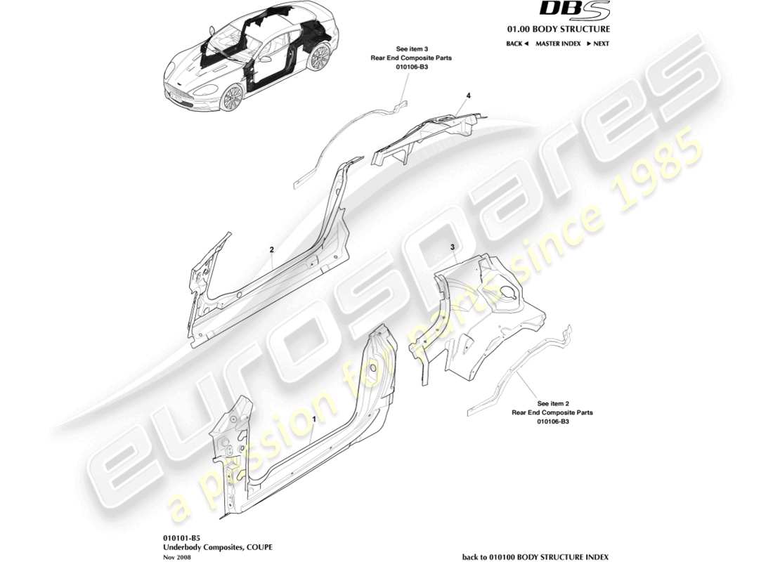a part diagram from the aston martin dbs parts catalogue