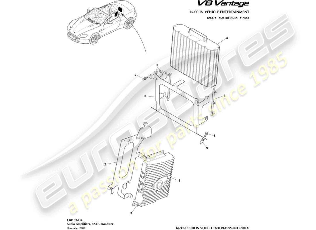 a part diagram from the Aston Martin V8 Vantage (2006) parts catalogue