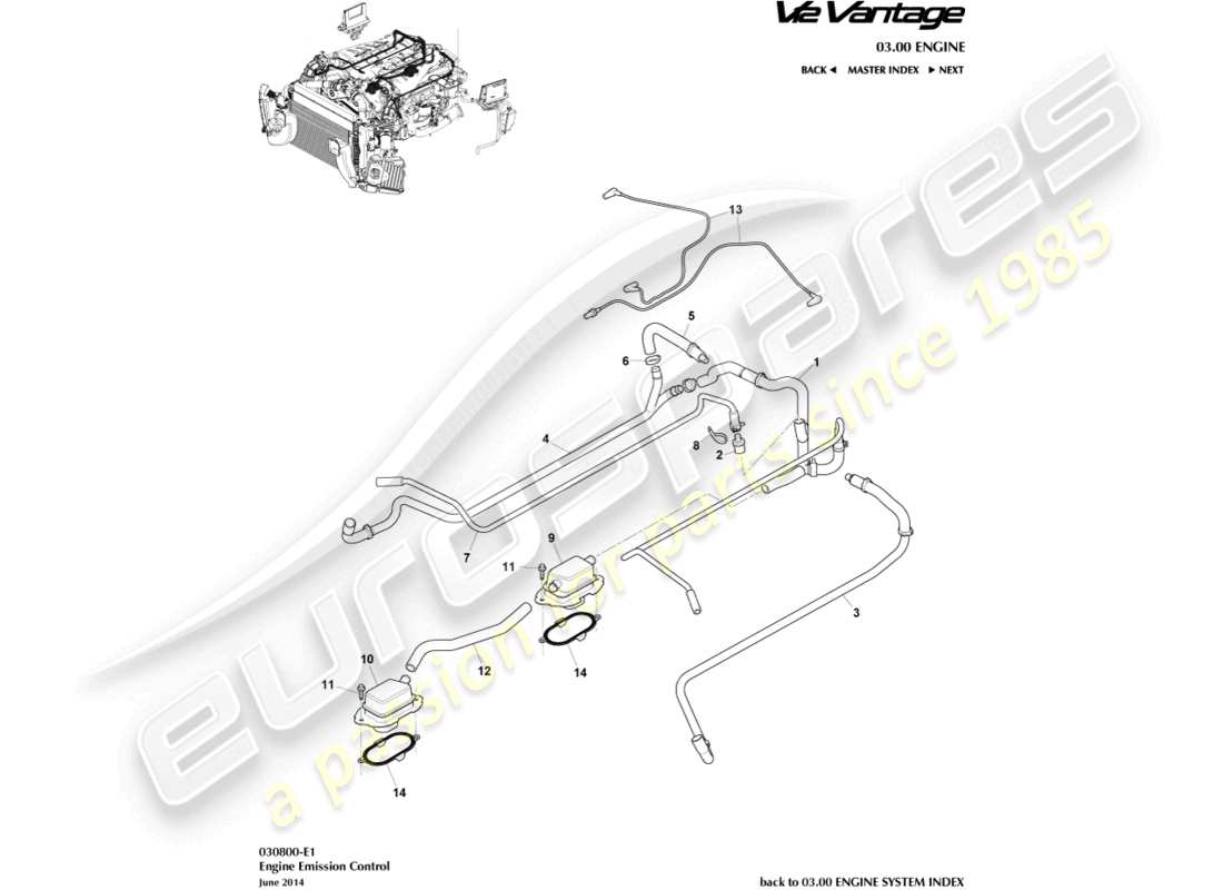 aston martin v12 vantage (2013) emission control part diagram