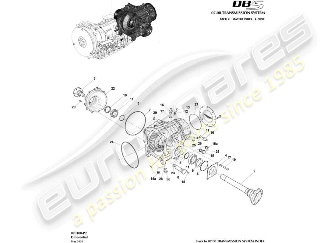 aston martin dbs (2007) differential part diagram