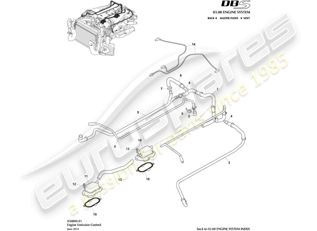 aston martin dbs (2013) emission control part diagram