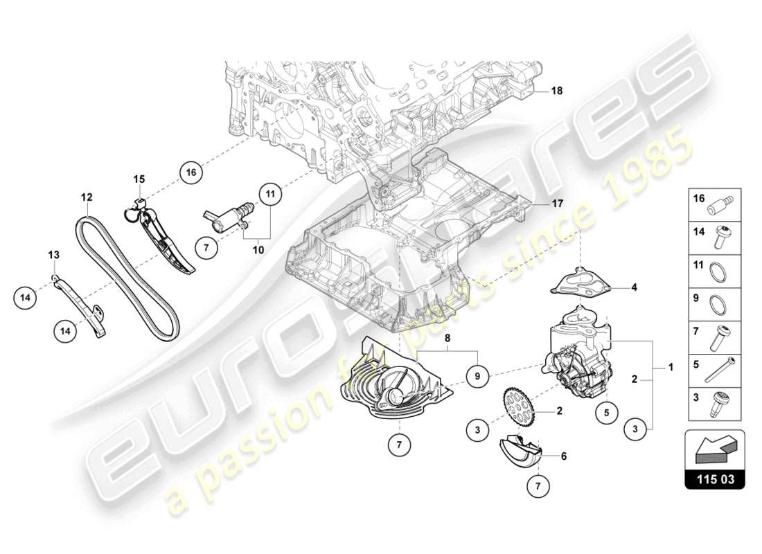 lamborghini urus (2022) oil pump part diagram