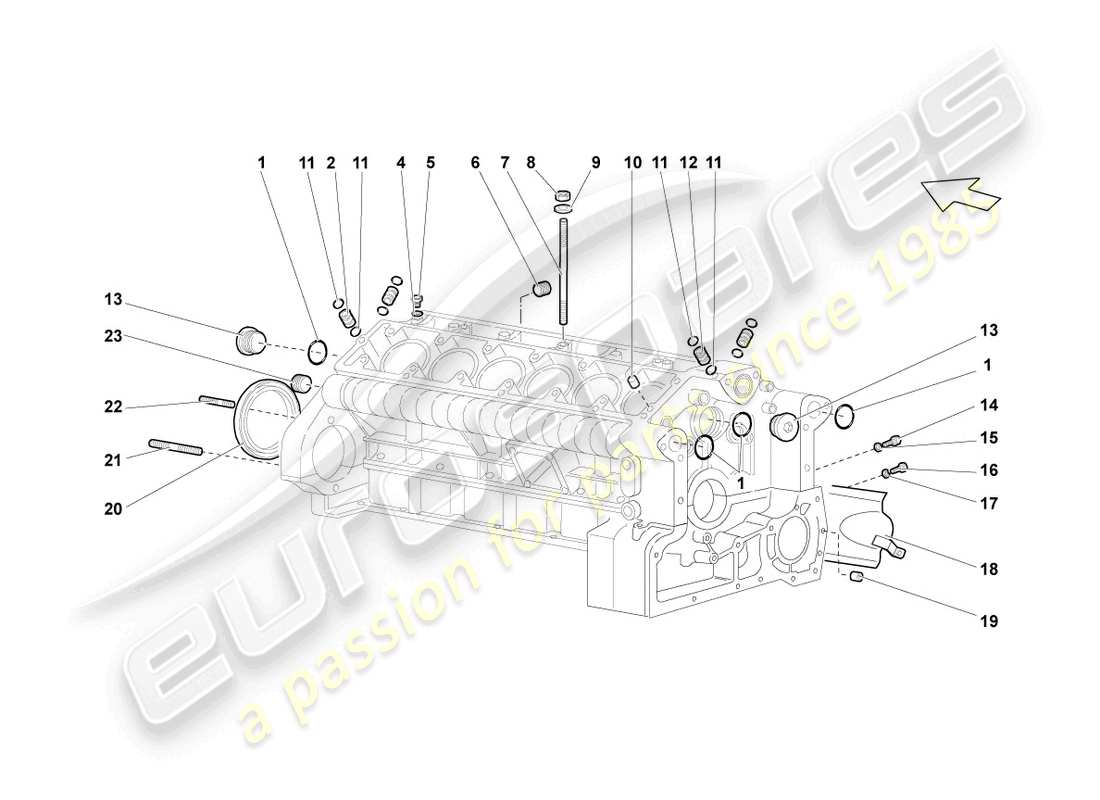lamborghini reventon roadster crankcase housing parts diagram