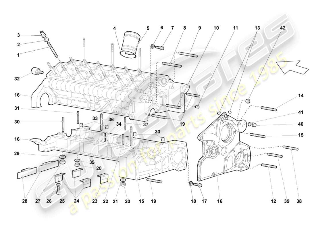 lamborghini reventon roadster crankcase housing parts diagram