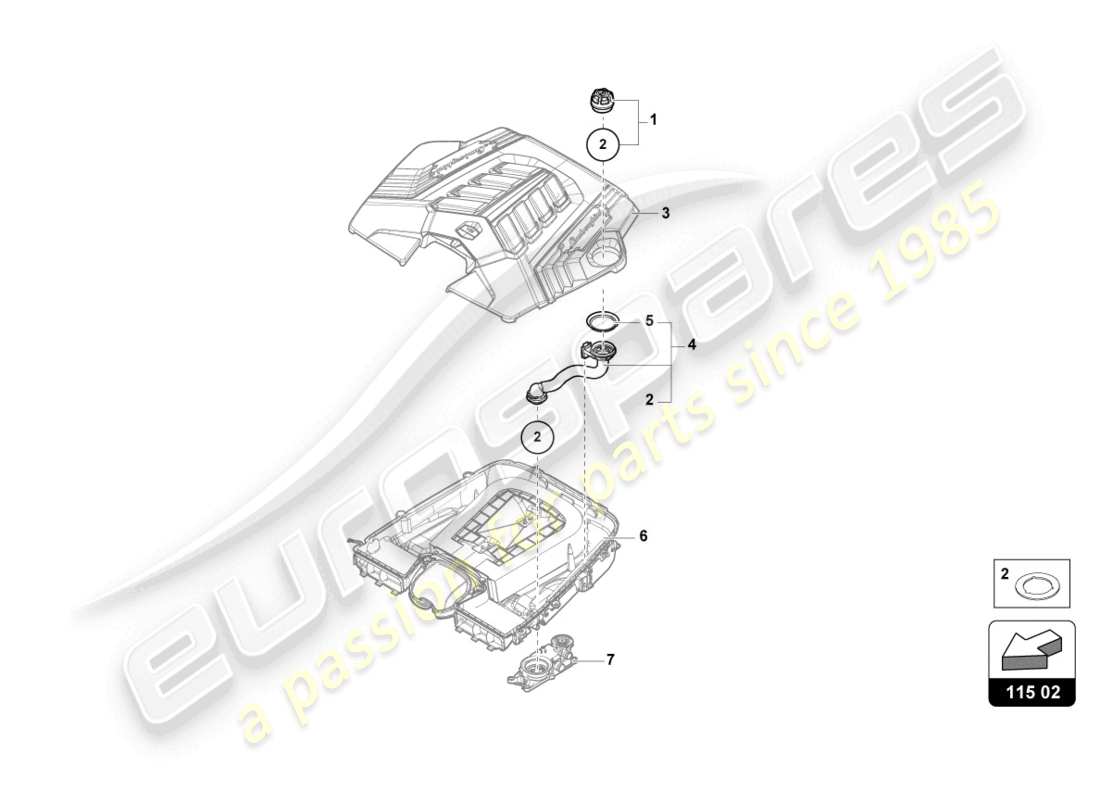 lamborghini urus (2022) sealing cap part diagram